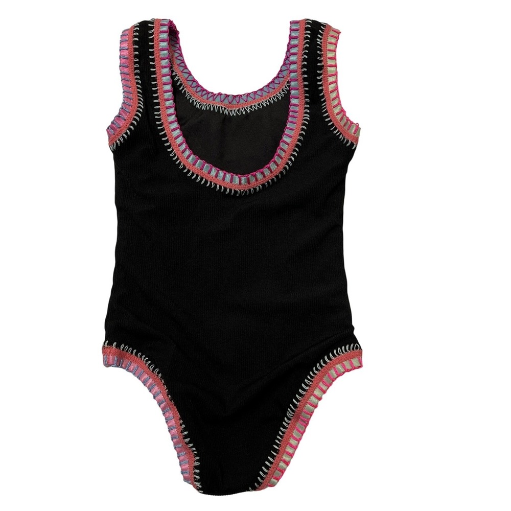 Platinum Inspired by Solange Swimsuit Ferrarini Stitched One Piece Black Size 4